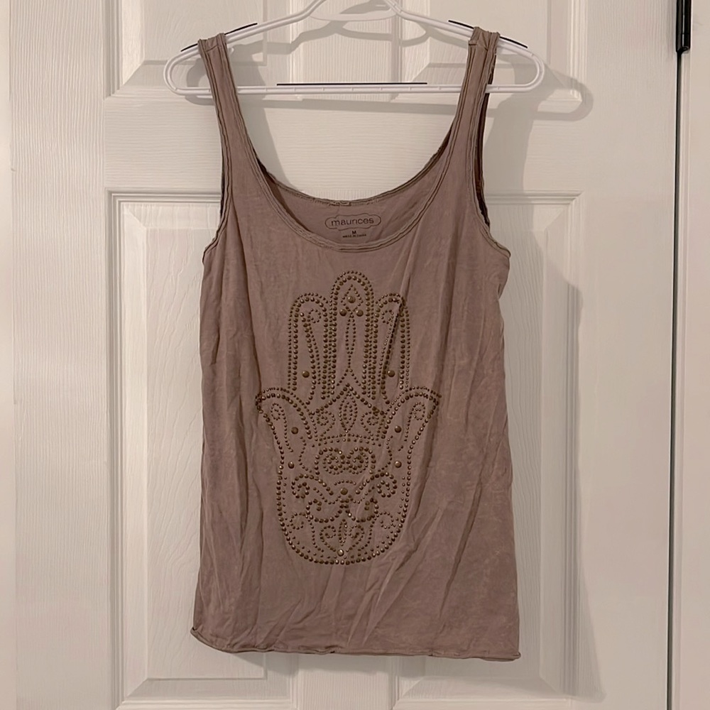 Maurices Size Medium Brown BoHo Slouchy Tank Top